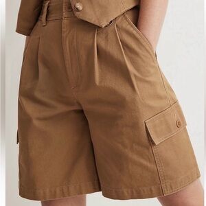 NWT Madewell The Harlow Cargo Shorts Dark Khaki Size 2
